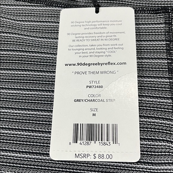 90 Degree By Reflex | Grey / Charcoal Stripe Leggings - Picture 3 of 9
